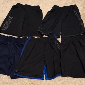 Boys Under Armour Black and Blue Athletic Shorts lot